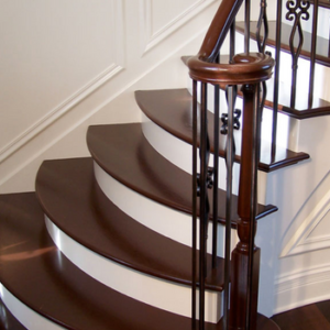 wooden stair case
