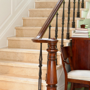 wooden stair case