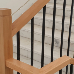 wooden stair case