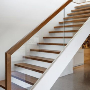wooden stair case
