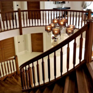 wooden stair case