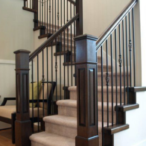 wooden stair case