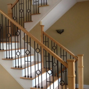 wooden stair case