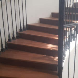 wooden stair case