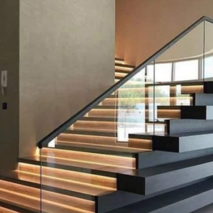 wooden stair case