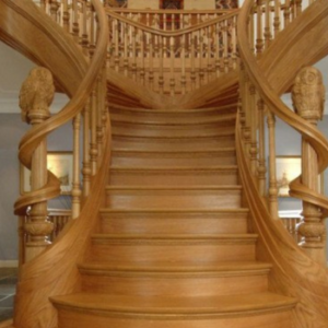 wooden stair case